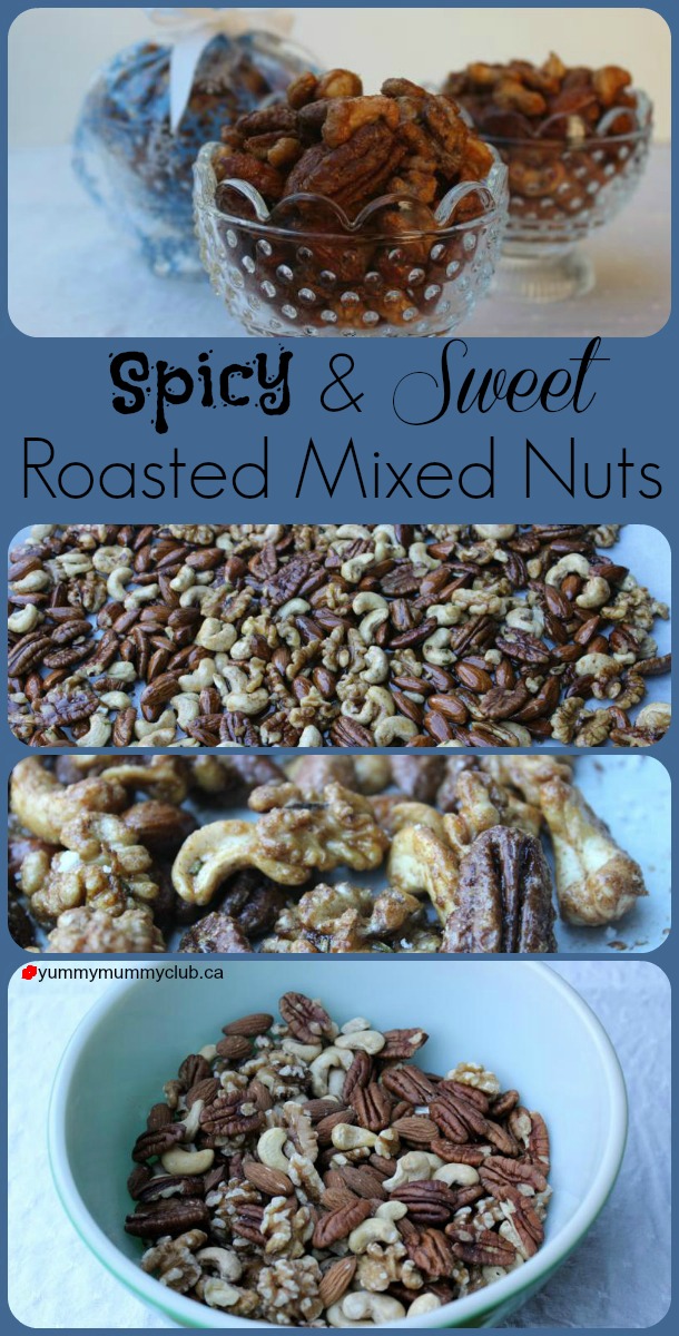 Roasted Sweet-Spicy Mixed Nuts - Be a holiday hero with this fantastically delicious edible gift that takes just minutes to make. | Christmas | YMCFood | YummyMummyClub.ca