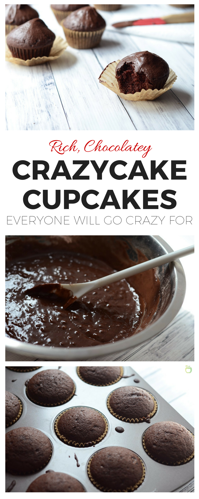Is store-bought cake too sweet? This frugal, depression-era crazycake cupcake recipe not only makes a moist, dense, decadent chocolate cake, it's naturally vegan and allergy friendly too! 