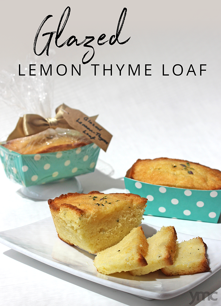 This quick-to-make Glazed Lemon-Thyme Loaf recipe is full of bright, lemony flavour. The addition of fresh thyme leaves to the loaf of bread makes it extra-special. Perfect as a gift, or for a tea party! | YMC
