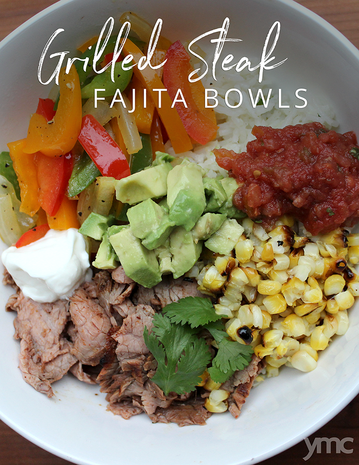  These amazingly delicious, easy fajita bowls are deconstructed, which makes them super kid-friendly. Enjoy your favourite grilled steak fajitas fresh off the BBQ without the mess! | YMC