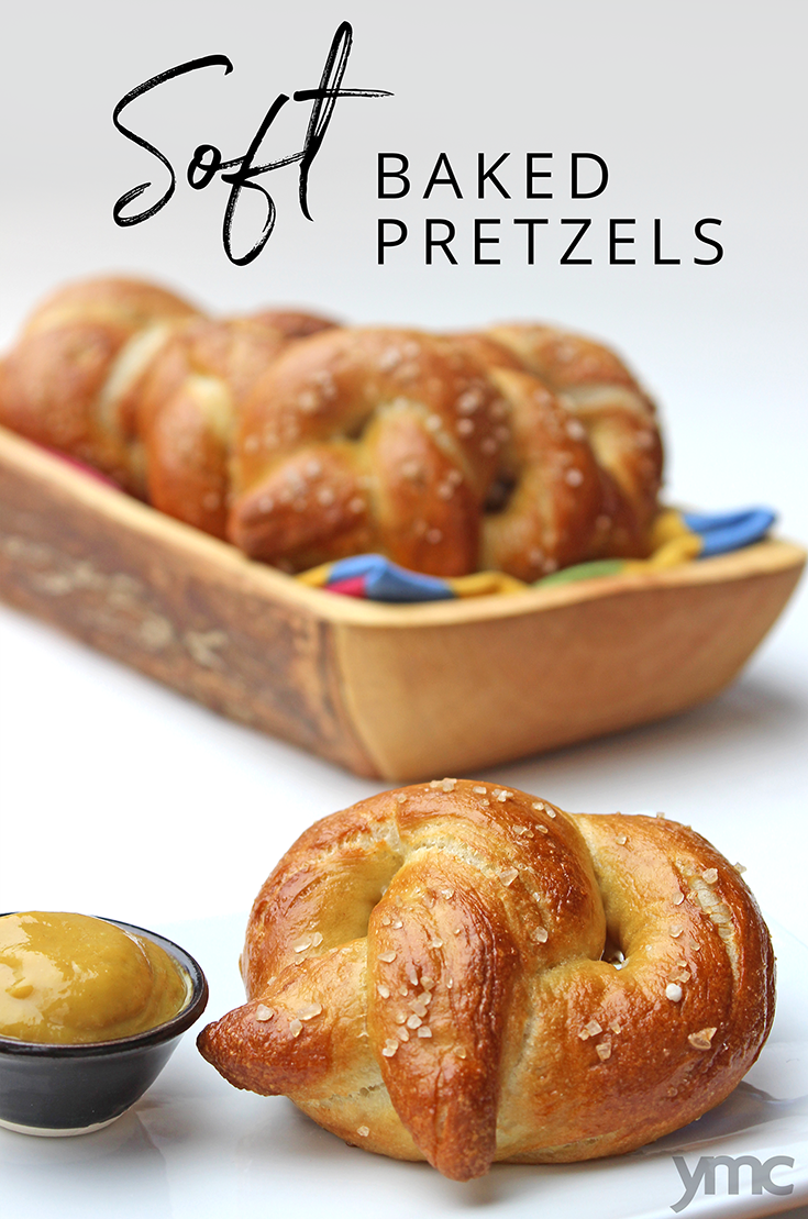 Soft, chewy and delicious, these classic soft baked pretzels are fantastic on their own, and would also make amazing burger or sandwich buns. A great way to introduce your kids to working with yeast! | YMC