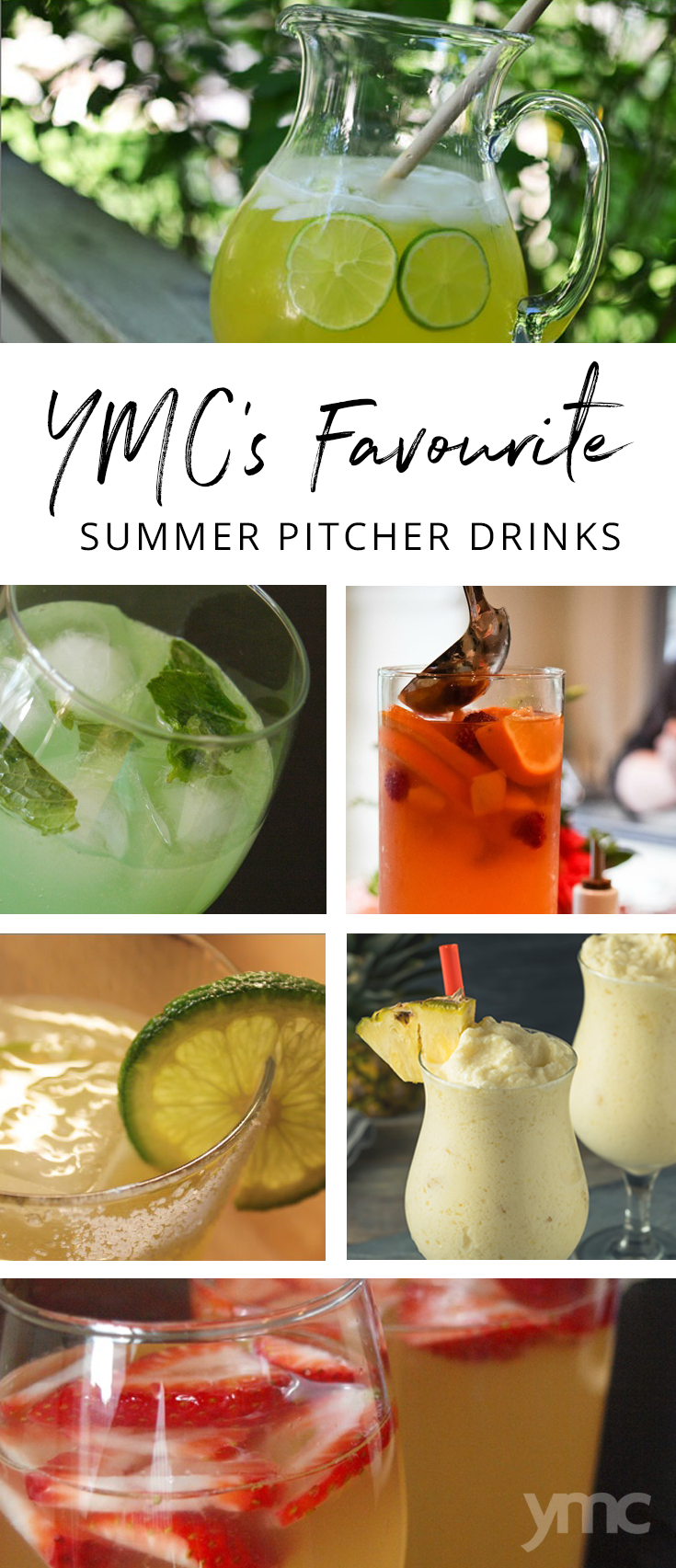  I’ve come to perfect the pitcher drink, and as my warm weather gift to all of you, I’ve compiled a list of my top five pitcher drinks in five ingredients or less! | YMC
