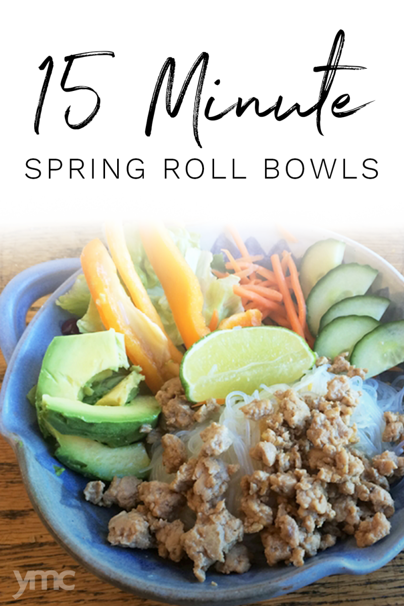 15 Minute Spring Roll Bowls are a quick, kid-friendly, and HEALTHY deconstructed version of your favourite dim sum that the whole family can enjoy for dinner!  | Freezer Meal