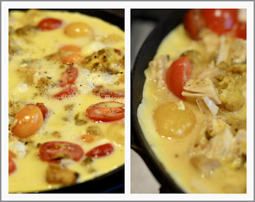 You can take leftovers like rice and chicken, add a few cherry tomatoes, and have a tasty Tomato, Rice and Chicken Frittata for dinner in less time than it takes to order a pizza. | 15 Minute Meals | Recipes | YMCFood | YummyMummyClub.ca