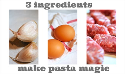 Sausage and Egg Pasta Ingredients