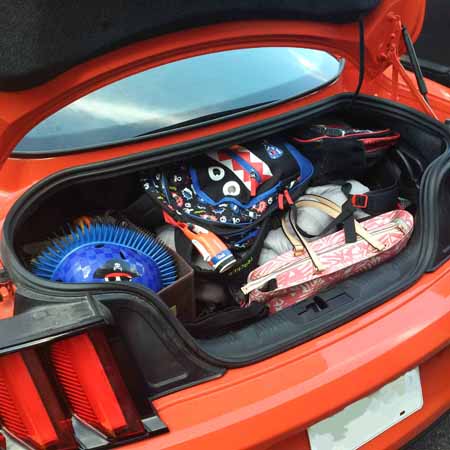2015 Ford Mustang filled trunk