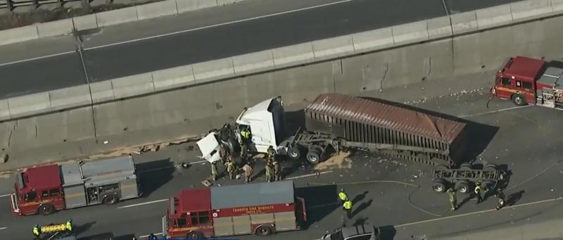 Transport truck rollover overview