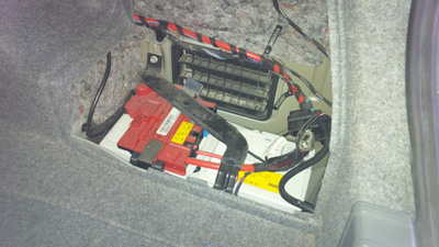 Battery located in trunk