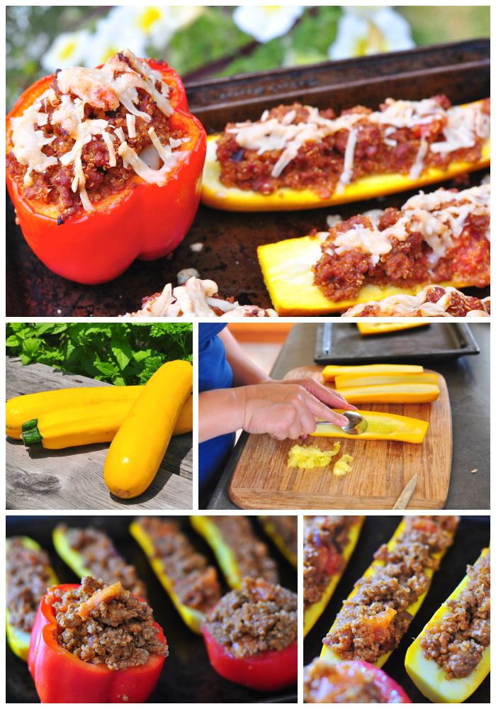 stuffed vegetables, easy summer recipes, beef, quinoa, peppers, zucchini, tomatoes, simple recipes, Around The Table, Katja Wulfers