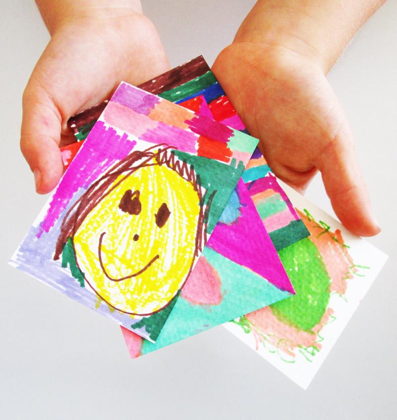 Artist trading cards are perfect for little hands.