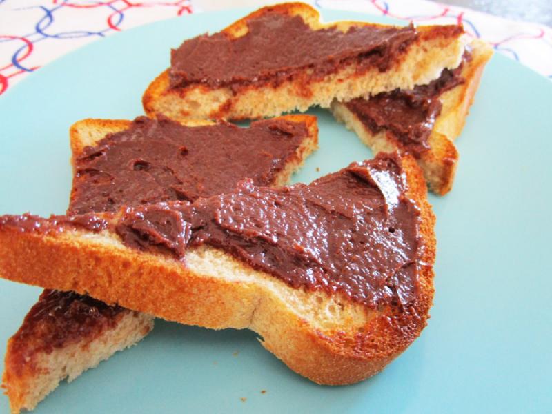 Chocolate butter on toast.