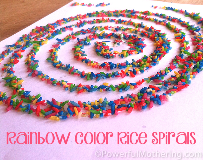 Rainbow rice spiral picture.