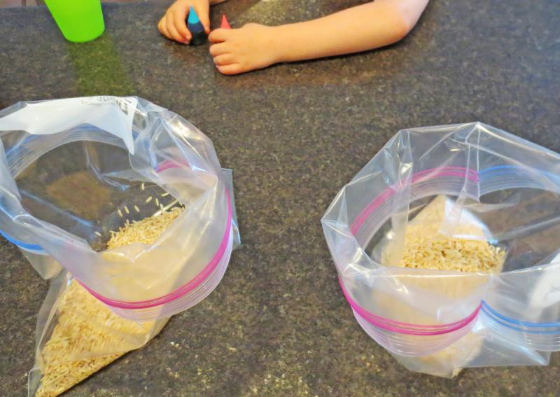 Separate your rice into bags.