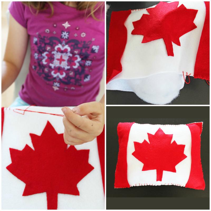 Make Canada flag pillow for your Maplelea dolls.