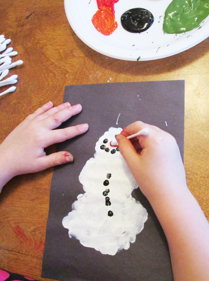 Fingertip Snowman Painting