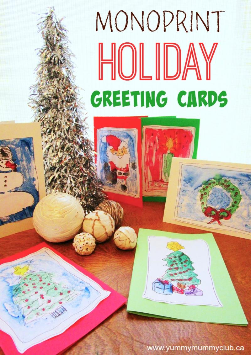 Making handmade monoprint greeting cards is fun and easy for kids of all ages.