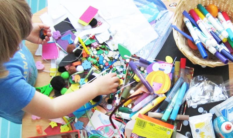 Provide your child with lots of art supplies.