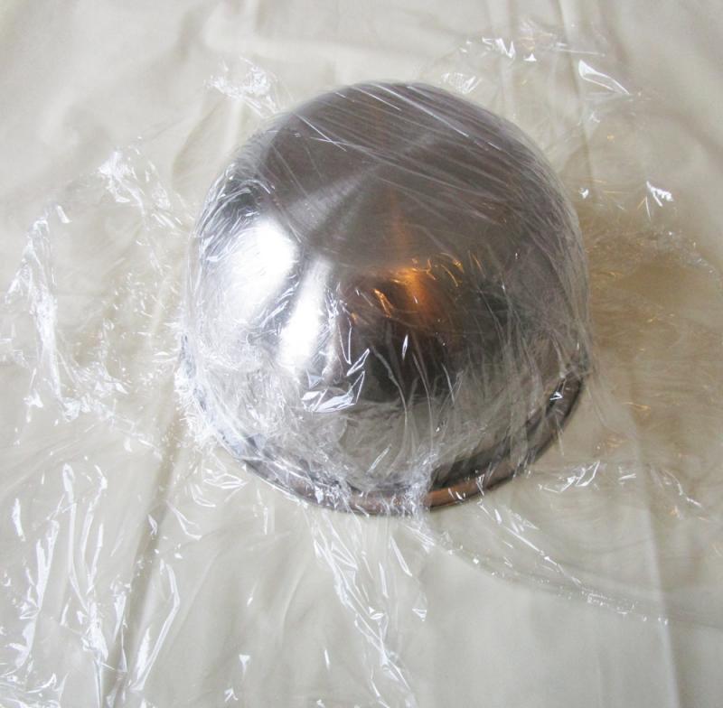 Cover the bowl with plastic wrap.