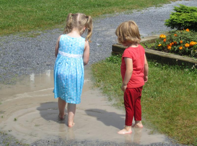 Play in a puddle!