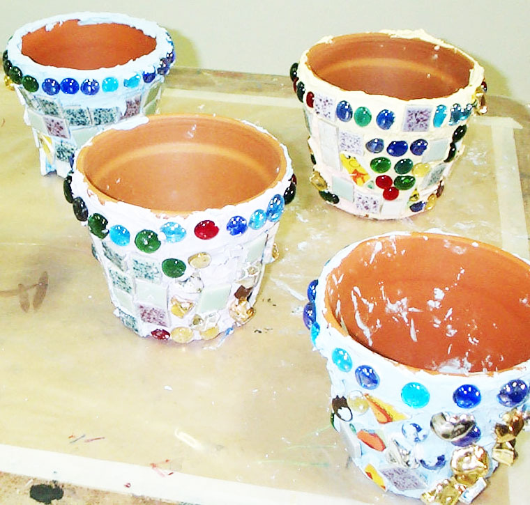 DIY mosaic pots
