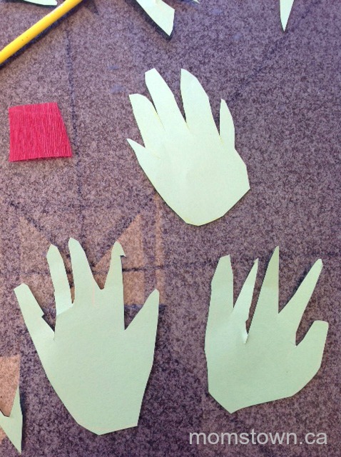 handprint leaves to teach seasons