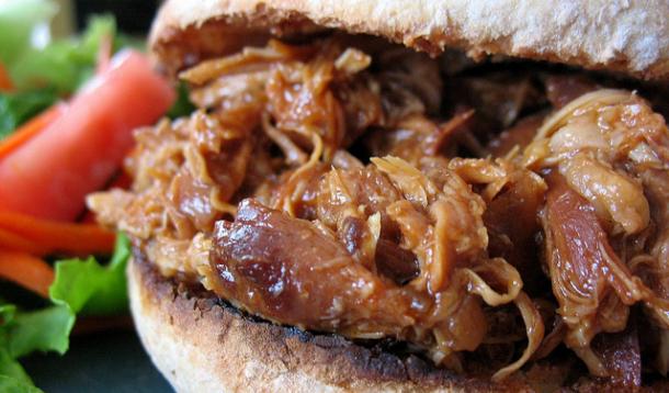 Two Step Slowcooker Pulled BBQ Chicken  Recipe