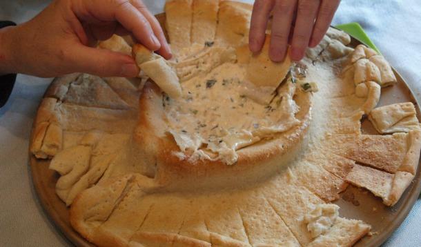 One Dish Baked Spinach Dip and Flatbread