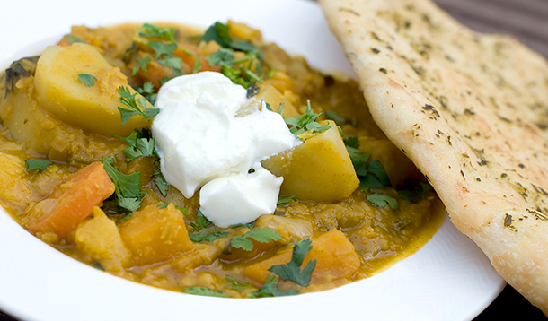 Make it a meatless meal with this creamy curry that you can freeze for nights you don't have time to cook. | Meatless Monday | YMC