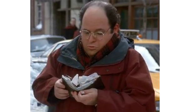George Costanza and his giant wallet.