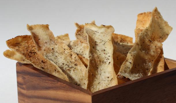homemade pita crisps are an easy to make snack that uses up leftover pita bread