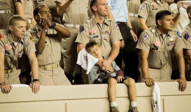 Kevin Ivey and Son Calvin attend football game at Texas College 