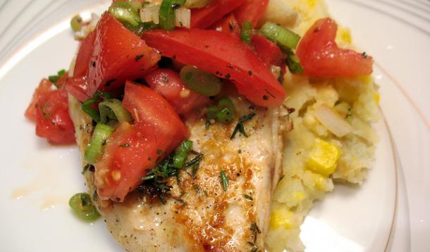 Lemon Herb Chicken with Corn Mashed Taters Recipe