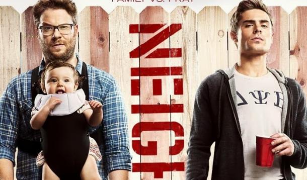 Seth Rogen (and baby) and Zac Efron