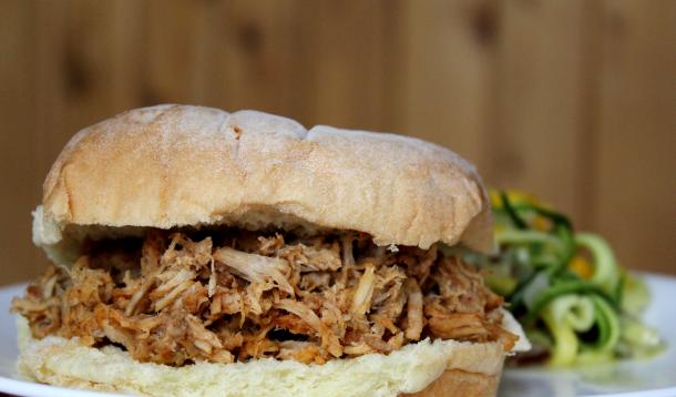 Using a pressure cooker produces tender, delicious pulled pork in just one hour