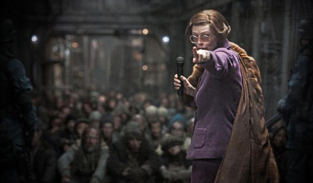 Tilda Swinton as the Minister of the Train