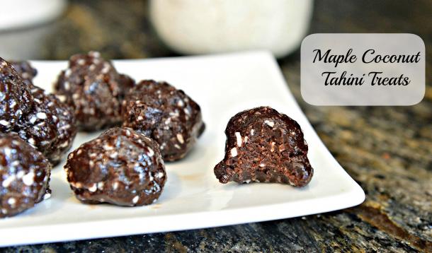 maple coconut chocolate tahini treats