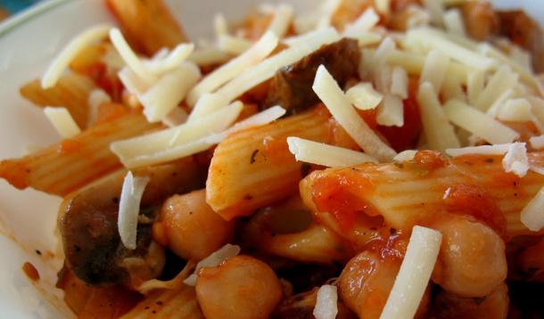 Penne with Tomato Chickpea Sauce Recipe