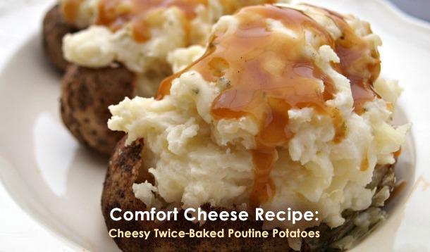 Cheesy Twice Baked Poutine Potatoes Recipe