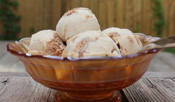Cookie butter plus crushed spice cookies makes the most delicious ice cream ever