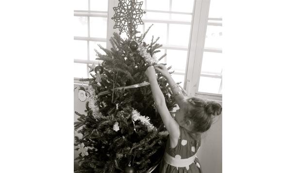 decorating christmas tree