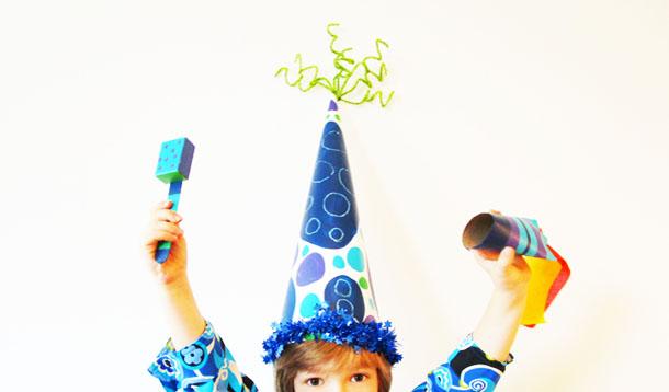 Make your own shakers, party blowers and fancy hats for New Year's Eve