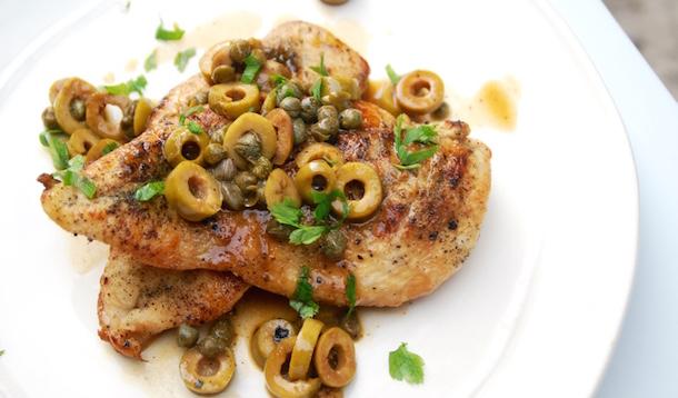 skillet chicken with olives and capers