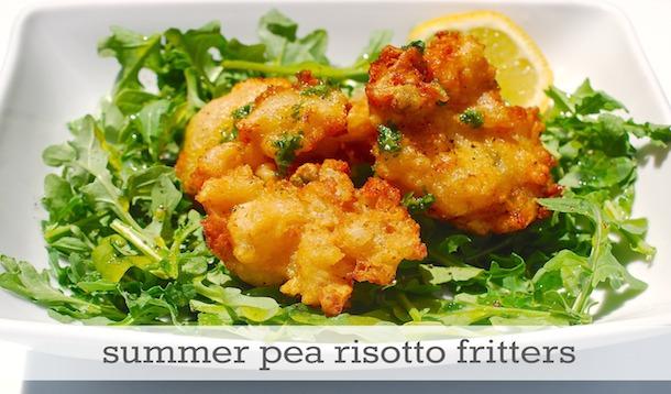 summer pea risotto fritters