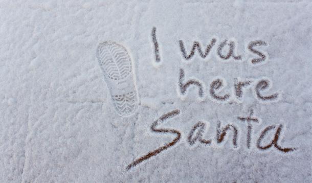 santa was here - written in snow