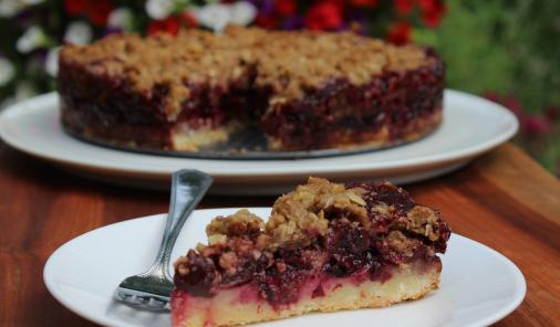 With no pastry to fuss over, this cherry pie is super fast and really delicious