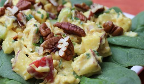 Curried Chicken Salad is a delicious way to use up leftover cooked chicken