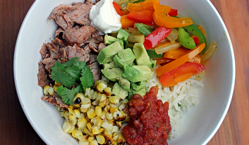  These amazingly delicious, easy fajita bowls are deconstructed, which makes them super kid-friendly. Enjoy your favourite grilled steak fajitas fresh off the BBQ without the mess! | YMC