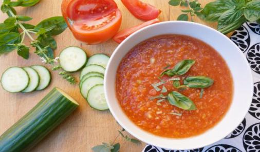 A bright, refreshing summer soup, this gazpacho is perfect because of its simplicity that lets the full flavours shine through. 