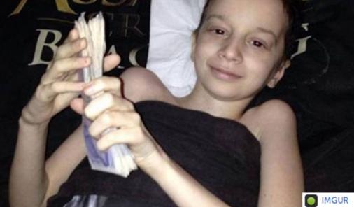 boy ending cancer treatment