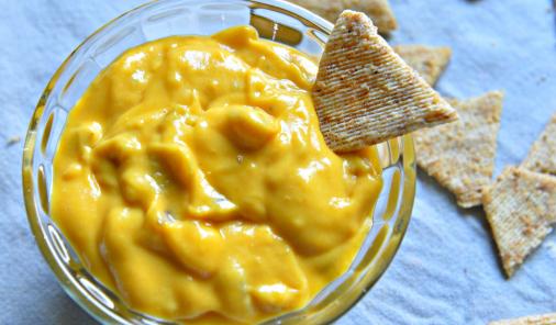 Vegan and nut-free nacho cheese sauce. It works great as a cheese sauce substitute for macaroni and cheese too!